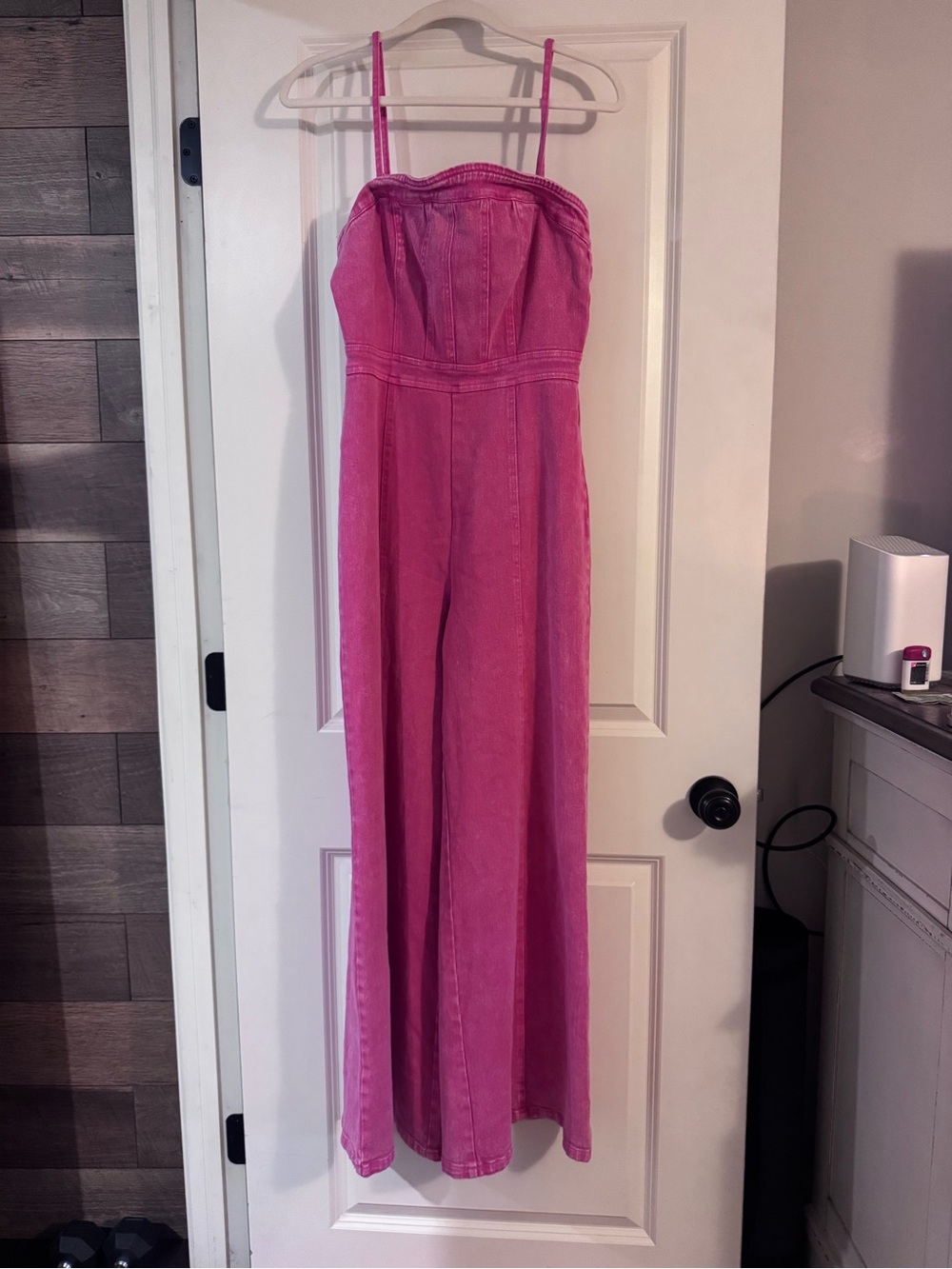 Vici Pink Strapless-Look Wide Leg Jumpsuit - Picture 4 of 5